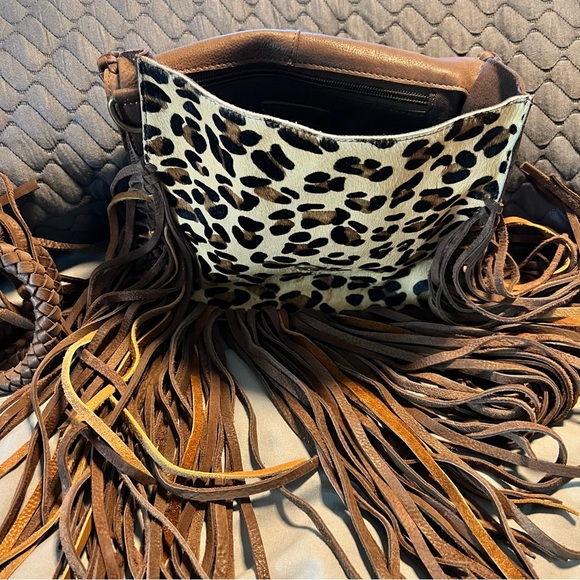 The Dolly Genuine leather fringe leopard crossbody - Picture 6 of 6